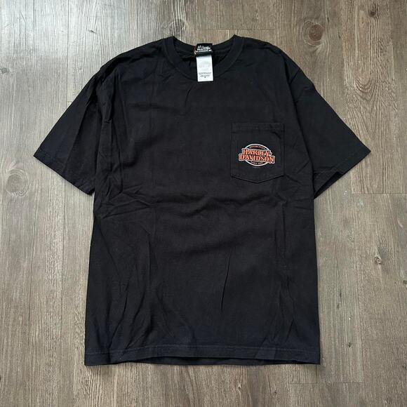 Y2K Harley Davidson York Pennsylvania Vehicle Operations  Black Pocket Tee. Sz M - Picture 1 of 4